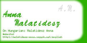 anna malatidesz business card